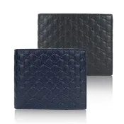 【GUCCI 古馳】經典Guccissima GG壓紋牛皮拉鍊短夾(任選)