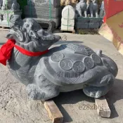 石雕鎮宅庭院招財手工雕刻門口擺件家用可愛龍龜青石石頭龍龜