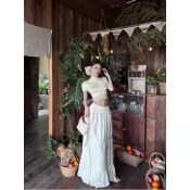 IS KR ✨ins韓國 米蘭 鬆弛感 東大門氛圍感純慾辣妹度假穿搭連衣裙緊身T恤飄逸大裙擺半身裙長裙套裝