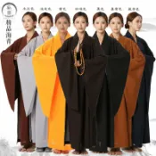港灣小站 【禪修專用】居士服 海青服 禪修服 修行服 打坐服 棉麻材質 透氣舒適 咖啡色 灰色 黑色 男女皆可 夏季薄款