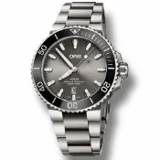 大高雄鐘錶城 ORIS 豪利時 0173377307153-0782415PEB Aquis系列 鈦金屬日期錶 / 灰面 43.5mm｜樂天領券現折★全館特惠中★指定刷卡回饋10%