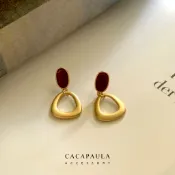 【CaCa．Paula】啞金．托斯卡尼．純銀耳針．三角耳夾｜耳環