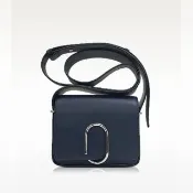 【3.1 Phillip Lim】Alix 小牛皮 迴紋針造型扣 斜背包 肩側背包 深藍色(斜背包 側背包 側肩包 手提包)