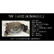 1W 小崁燈 4.5cm 崁孔 壁燈 櫥櫃燈 小夜燈 白光黃光