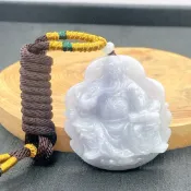 天然A貨翡翠 糯種 紫羅蘭 關公 武關公 關聖帝君 翡翠掛件 項鍊 送中國繩吊墜繩 琪臻珠寶 現貨 翡翠玉石
