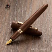 【免運】精品 收藏級 純木質 華士來 鋼筆 書法練字 實木握柄 24K 電鍍筆尖 墨水筆