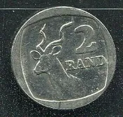 【錢幣】 (南非), SOUTH AFRICA  , 2 RAND  K139  1991品相9新AU  #202745