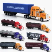 【1:65合金】美式超長運輸車模型 擎天柱大卡車 合金貨櫃車/平板車/油罐車 6款可選 兒童玩具車模