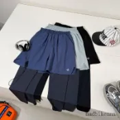 台灣熱賣 2024春夏男童跑步運動褲兒童褲子戶外運動訓練假兩件打底褲運動褲