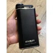 美國 Stanley x Starbucks 聯名黑魂皮革 8oz 經典隨身酒壺 / 帥氣隨身瓶