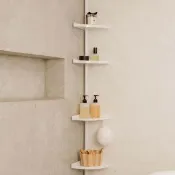 【ikloo 宜酷屋】頂天立地角落多功能伸縮四層置物架