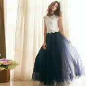 Agnes愛格妮絲刺繡貼花上衣 +藍長紗裙 (二件式)  禮服,輕婚紗