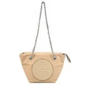 TORY BURCH 175639 ELLA 尼龍鏈條背帶托特包/腋下包.淺褐