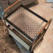 捕夢屋 免運附發票 收納推車 餐具車 茶水推車 復古玻璃ins廚房移動兩層沙發推車茶幾置物架多功能帶輪落地多層 快速出貨