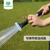 農具 WORTH農用落葉鐵扒子家用伸縮草耙農具摟草鐵齒掃樹葉神器鐵耙