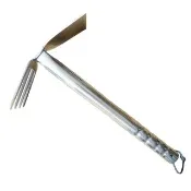 【小美紀】113C全白鋼叉鋤(鋤頭 土壤鬆土  挖土工具  農工具 三齒鋤 耙土)