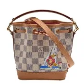 【Louis Vuitton 路易威登】N40511限量吉祥物揚帆出海Nano No☆ Damier帆布束口手提/斜背水桶包(迷你)
