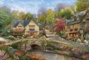 1000-051 1000片日本進口拼圖 繪畫風景 英國鄉間的漫步 Thomas Kinkade