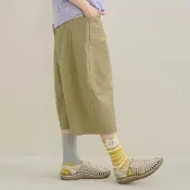 【a la sha】大口袋七分寬褲