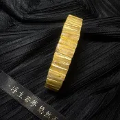 財富小金磚 。12mm鈦金 金髮晶 鈦晶 手排 手鏈 手串 Titanium