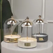 小風鈴檯燈系列花藝師燈具DIY永生花玻璃鐘罩三色觸摸調光USB充電桌面檯燈創意自製高檔禮物節日送禮