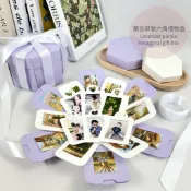 六角禮物盒 薰衣草紫卡片 爆炸卡  立體手工卡片 爆炸禮物盒 情人節卡片 生日卡片 聖誕卡片 父親節卡片 手作卡片