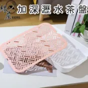 加深瀝水茶盤【緣屋百貨】天天出貨 日系瀝水盤 瀝水盤 托盤 廚房托盤 水果盤 茶盤 碗盤瀝水 塑膠長方形置物盤 瀝水