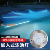 時悅商行 【台灣公司】超薄泳池燈led戶外防水掛壁式水下燈魚池燈12v水底燈七彩泳池壁燈