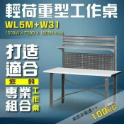 勁媽媽購物網 【最適您的工作組合】WL5M+W31 輕荷重型工作桌 工作台 維修站 工廠 廠房 辦公桌 工作站 維修台 桌子 辦公