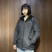 美國百分百【全新真品】Columbia 羽絨外套 女款 保暖 哥倫比亞 連帽夾克 長袖 素面 logo 鐵灰 CB70