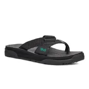 (店+)【TEVA】TEVA 拖鞋 REVIVE 95 黑 中厚底 夾腳拖鞋 男女 TV1124042BLK TV1124052BLK