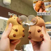 【關注現折$25】鑰匙扣 卡皮巴拉露比蠟筆小新派大星玩偶捏捏樂鑰匙扣 吹吐泡泡減解壓好物 學生搞怪書包掛件 2026新款