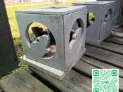 青石板鏤空老鼠造型石燈籠 花園步道太陽能景觀燈 戶外裝飾石材燈
