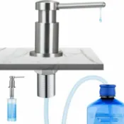 柳岸小舖 【120mm加長管】皂液器 給皂器 廚房水槽皂液器 全銅皂液器 美式皂液器 泵頭 加長矽膠管 大容量 不鏽鋼材質 廚房專用