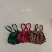 peekaboo 精靈絲絨吊帶短褲【現貨+預購】寶寶短褲 過年衣服 聖誕節 女寶包屁衣 寶寶衣服 嬰兒短褲 韓國童裝