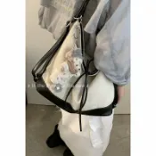 全球選品1館 生活百貨 韓國大容量帆布包包女2025新款潮學院托特包休閒單肩水桶包旅行包