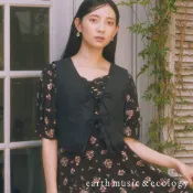 earth music&ecology 仿麂皮絨面流蘇造型綁帶V領背心(01000700500)