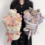 在臺出貨🍟🍟創意hello kitty凱蒂貓玩偶卡通成品花束生日禮物送女友閨蜜兒童_.shiting