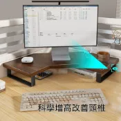 (店+)轉角螢幕增高架 L型電腦增高架 桌角置物架 辦公桌轉角收納架 桌面收納架 木質螢幕架 免安裝 桌上置