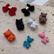 Rainbow Nail 美甲撞色餅乾小熊 D09-D14  合金飾品 蝴蝶結 美甲鑽 金屬小熊 美甲小熊飾品