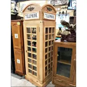 (店+)電話亭 玻璃展示櫃 酒櫃 實木 鄉村風 英倫風 造型 置物櫃 酒櫥 陳列櫃 碗盤櫃 收納櫃杯架高低櫃 玄關櫃 公仔 娃娃