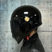 ORZ 哈雷安全帽 复古摩托车头盔 機車安全帽 重機車安全帽 全盔安全帽 双镜片安全帽 復古安全帽 帶耳機槽