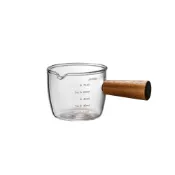 (店+)【卡特屋】木柄小奶杯 奶盅杯 玻璃量杯 奶精杯 牛奶杯 咖啡杯 濃縮杯 玻璃醬汁杯 醬料杯 玻璃杯 濃縮咖啡杯