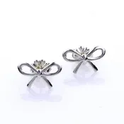 二手品 Tiffany&Co. 蒂芙尼 蝴蝶結925純銀耳環