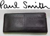 Paul Smith正品經典彩虹線條時尚雙色皮夾金屬拉鍊容量大長夾(原價约15900)非dunhill萬寶龍LV元起標