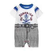 【baby童衣】任選 連身衣 假兩件海錨印花爬服 61022(藍)