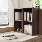 新竹好物社 【胡桃木色】書架書桌組合 書櫃 儲物櫃 置物櫃 落地書架 自由組合格子櫃 客廳收納 實木書櫃 多功能書房傢俱 北歐風
