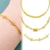 【金緻品】黃金手鍊 圓滿甜美 1.03錢 多選 串珠 金珠 亮球 雙層鍊 星星 幸運草 5G黃金 9999純金手鍊
