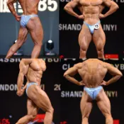 健美褲 古典健美比赛 專用三角褲 奧賽健體褲⭐全場免運⭐鐳射小蜜點奧賽男子健美比賽三角褲頭內褲健身健美比賽褲C02