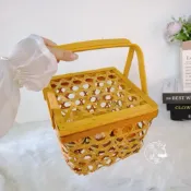 (店+)有蓋手提竹籃｜手工製作 端午節禮盒包裝 ｜商用展示手提籃 野餐籃｜公版禮盒 彌月禮盒 提籃 編織籃